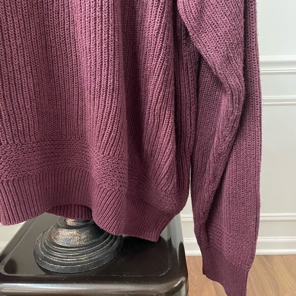 Cabela’s Burgundy Chunky Ribbed Henley Sweater XL - Picture 6 of 9